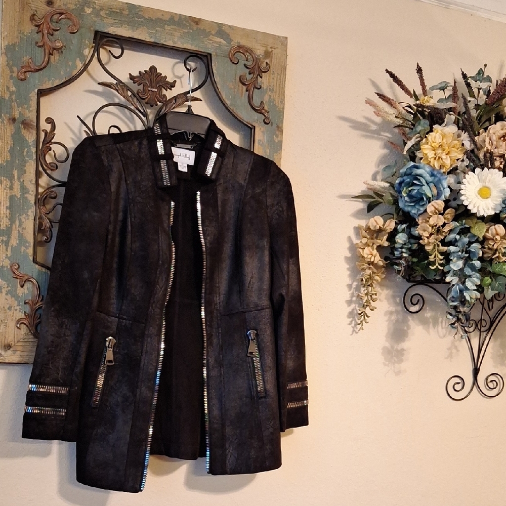 Joseph Ribkoff Black &  Silver Tailored Blazer. NWOT Size SP - Picture 6 of 12